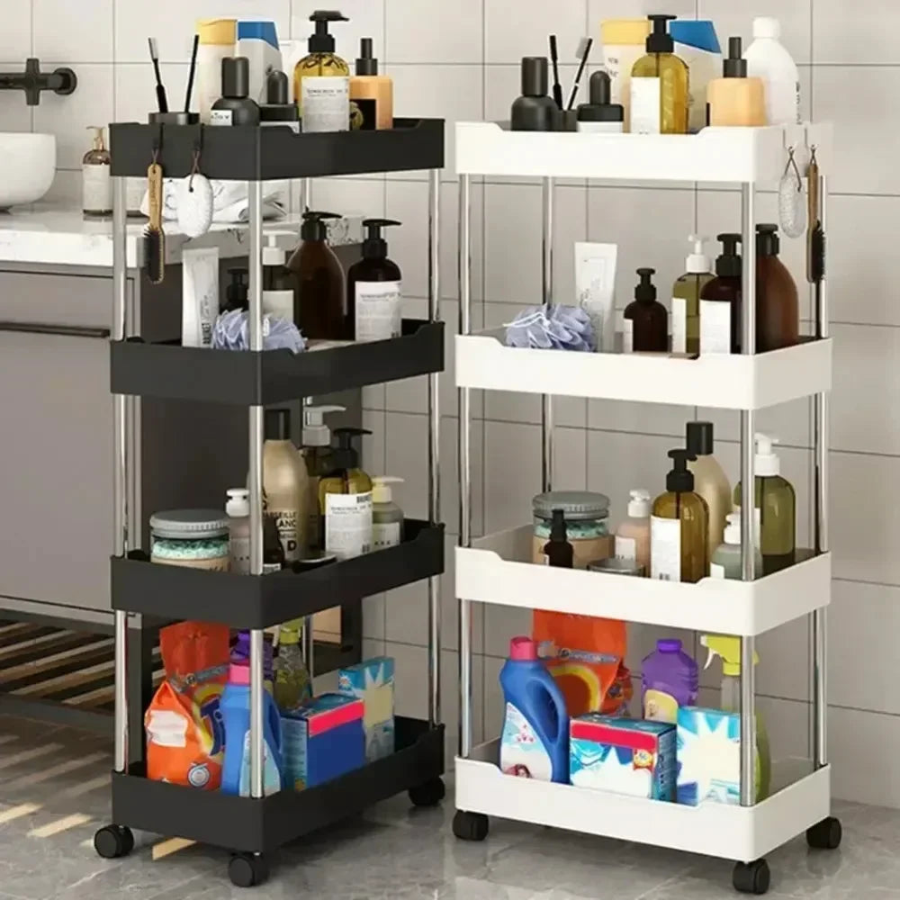 3/4 Layer Rolling Utility Cart, Bathroom Storage Rack With Wheels,Bathroom Storage Organizer, Multi-purpose Utility Cart