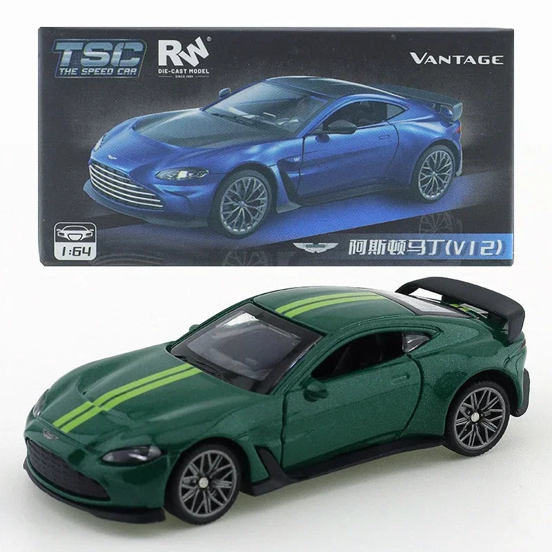 TSC 1/64 Aston Martin V12 Car Alloy Toys Motor Vehicle Diecast Metal Model Kids Xmas Gift Toys for Boys Modified Trolley