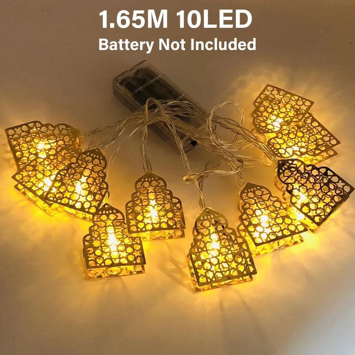 Eid Mubarak Moon Star Led String Lights Ramadan Decoraion for Home 2025 Ramadan Kareem Muslim Islam Al Adha Party Supplies