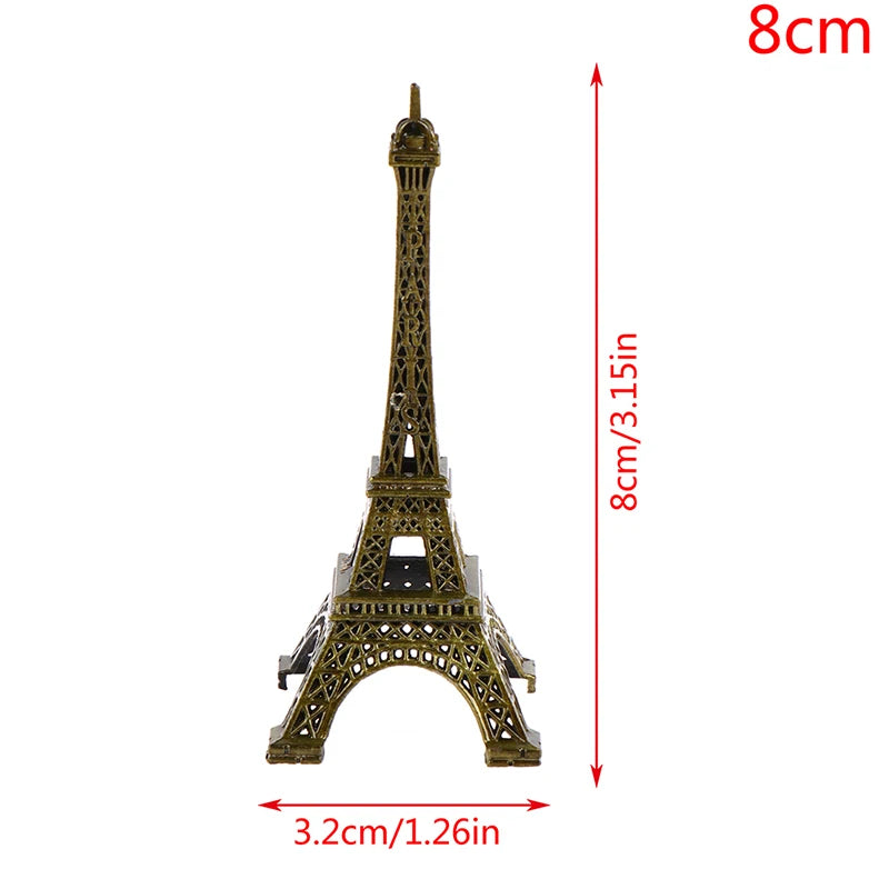 2024  Retro Paris Eiffel Tower Model Home Desk Bronze Metal Statue Figurine Decor Model Miniatures Travel Souvenirs Decorations