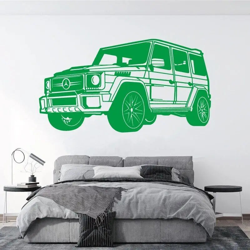 Off-Road Vehicle Vinyl Wall Sticker Mountain Wading 4WD Decal Car Dealer Auto Repair Shop Garage Boy's Gift Room Art Deco Mural