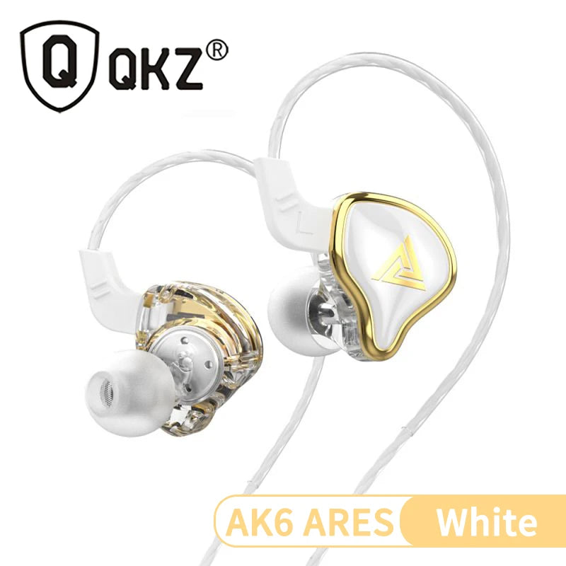 Original QKZ AK6 ARES/DMX/AKX Earphones HIFI Heavy Bass In Ear Monitor Wired Headphones With Mic Noise Cancell Sport Game Music