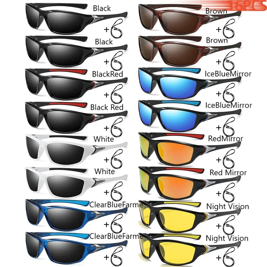 Men And Women Outdoor Sports Polarized Sunglasses With Chain Cycling Climbing Skiing Fishing Vintage Sun Glasses UV400 Eyewear