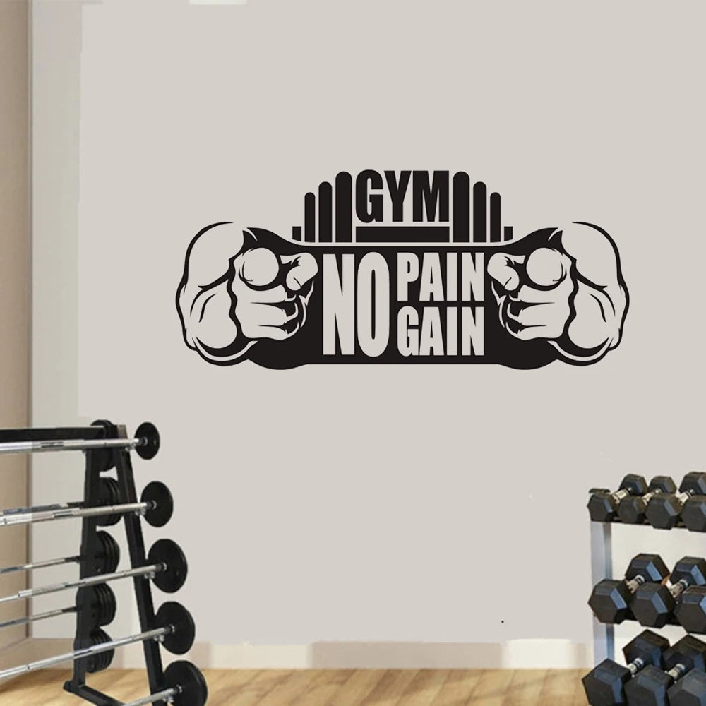 Inspirational Wall Decals Gym Wall Decal Fitness Sports Workout Quote Indoor Home and Gym Motivate Art Decor Vinyl Stickers A709