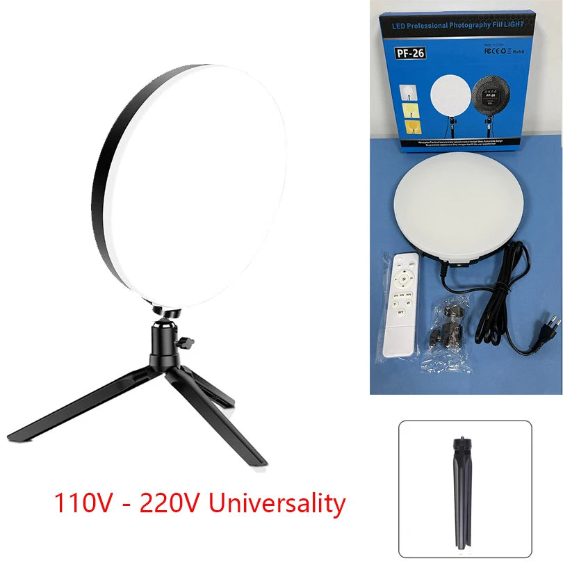 Universality Dimmable LED Video Light Panel 110V-220V Photography Lighting Stand For Live Stream Photo Studio Fill Lamp Light