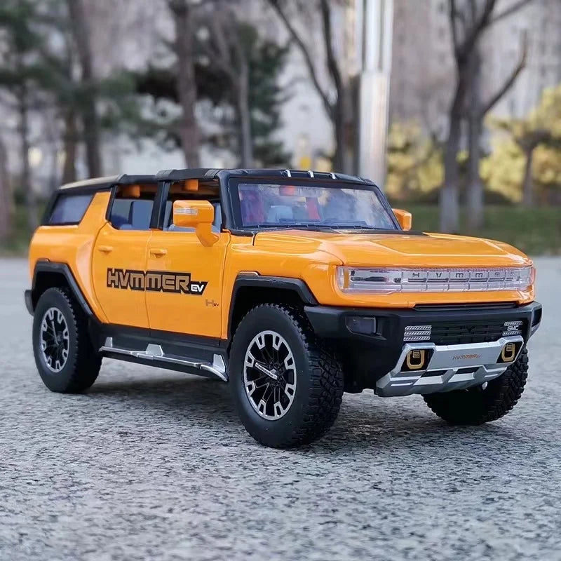 1:24 HUMMER EV New Energy Car Alloy Model Diecasts Metal Off-road Vehicles Car Model Simulation Sound Light Collection Kids Gift