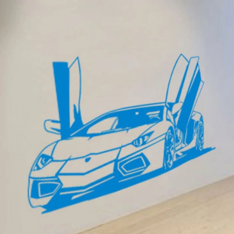 Sports Car Wall Stickers Waterproof Vinyl Decal Bedroom Living Room Auto Decoration Home Decoration for Lamborghini Lovers