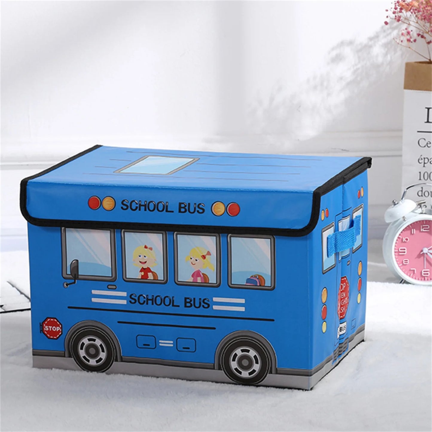 Japanese Cartoon Car Storage Box Foldable Clothes Integral Box Non-woven Film Covered Toy Sundry Storage Box Storage Organizer