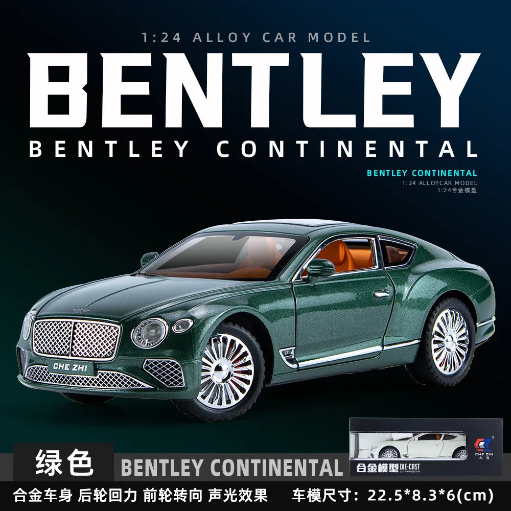 1/24 Bentley Continental GT Metal Vehicle Alloy Model Car Collection Simulation Diecast Toy Light Sound Toys For Children Kids