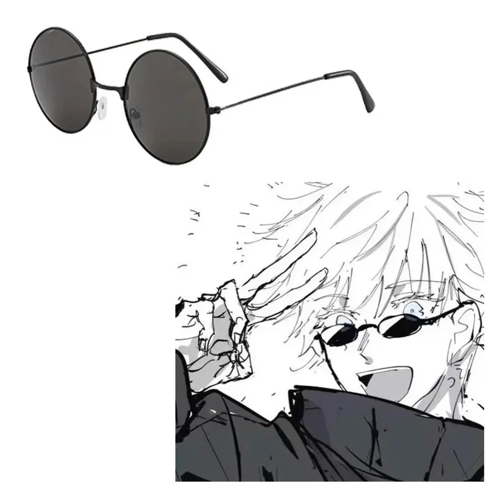 Anime gojo satoru glasses Jujutsu Kaisen Gojo Satoru Cosplay Black Glasses Eyewear Sunglasses High Quality Party Men Women Props