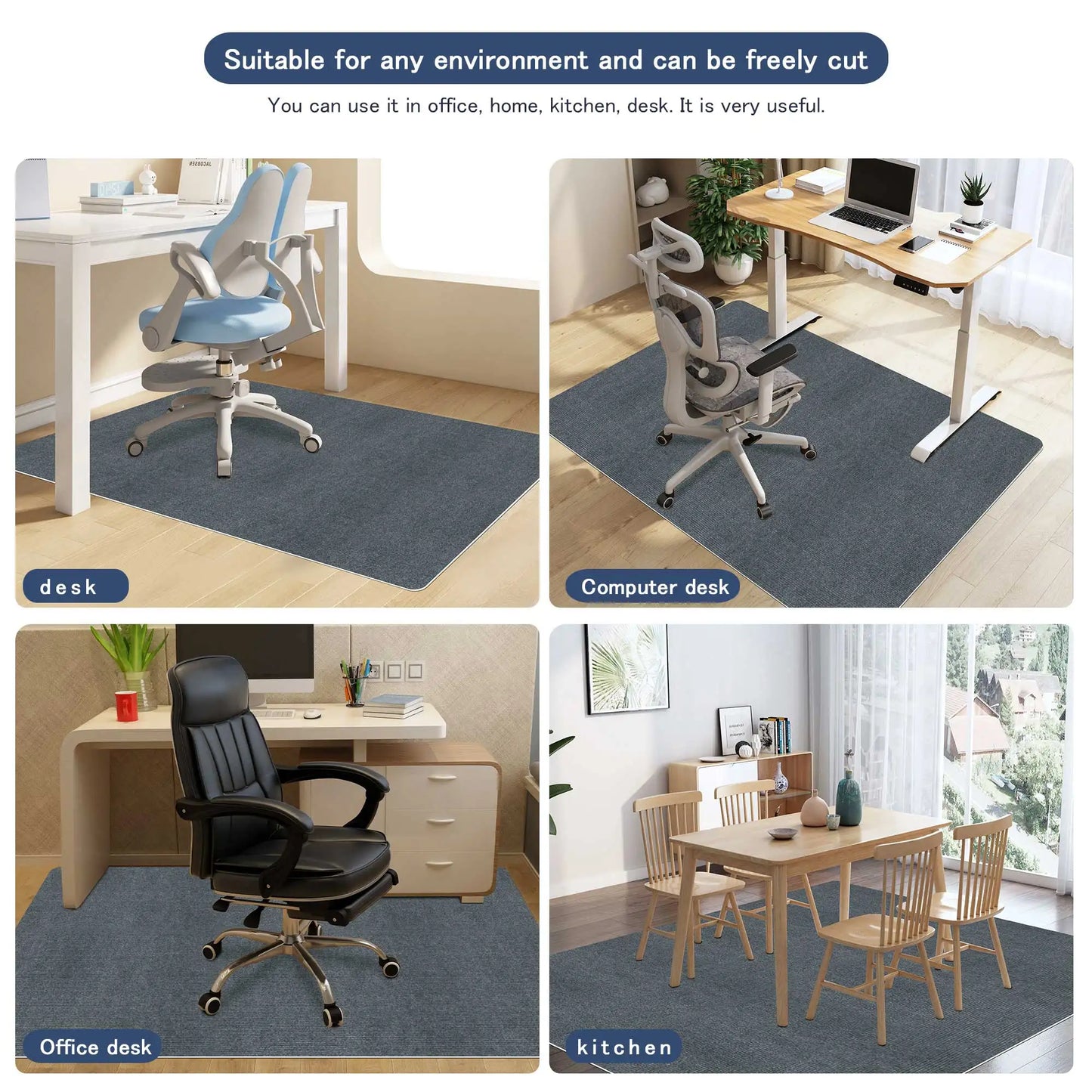 Keilymat 90x120cm chair mat work in hardwood Office Rolling Chair Mat Computer Gaming Chair Mat Bedroom Living Room