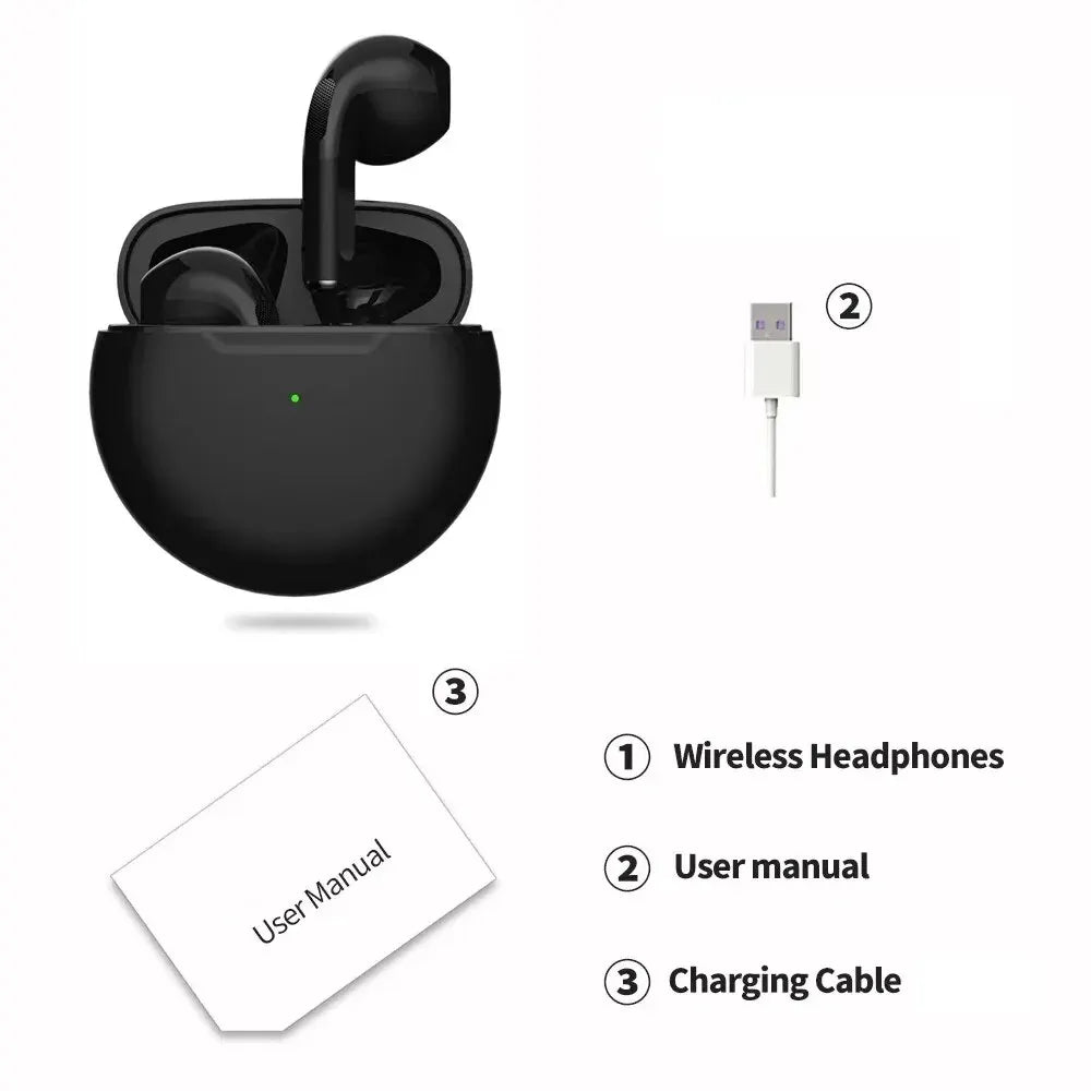 Original Air Pro 6 TWS Wireless Bluetooth Headset 5.3 Headphone Mini Earphone with Mic Charging Box for Xiaomi iPhone Earbuds