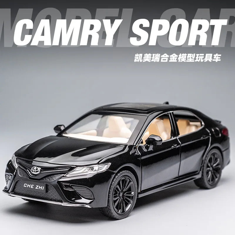 1:24 Toyota Camry Alloy Car Model Toys Metal Diecast High Simulation Strong Vehicle Model Sound Light Toy For Boys Birthday Gift