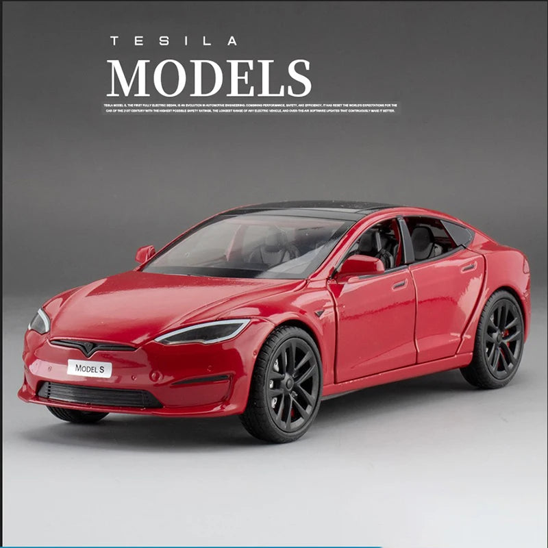 1:24 Model X Model Y Model 3 Alloy Die Cast Toy Car Model Sound and Light Children's Toy Collectibles Birthday gift