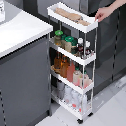 Push Trolley Shelf Floor Multi-layer Bathroom Bathroom Crevice Living Room Storage Trolley Kitchen Crevice Shelf