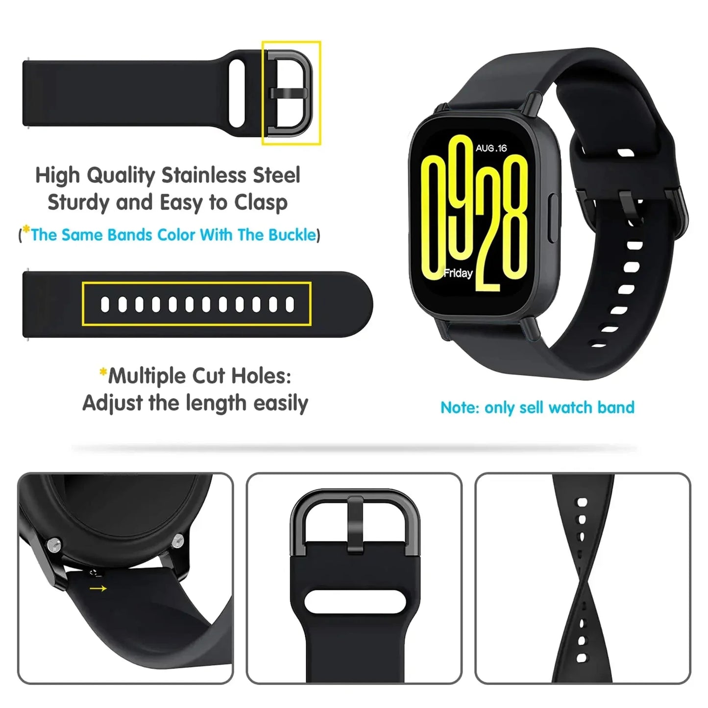 Silicone Strap For Redmi Watch 5 Active Smart Watch Band Sports Replacement Bracelet For Redmi Watch 5 Lite Wristband Correa