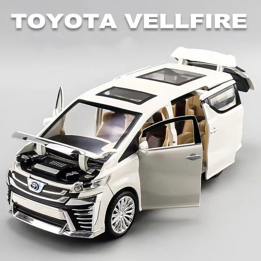 1:32 Toyota VELLFIRE Alphard MPV Alloy Car Model Diecast Metal Toy Vehicles Car Model Simulation Sound and Light Childrens Gifts