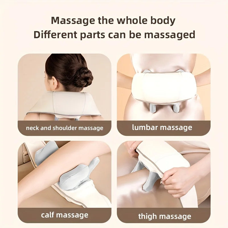 Electric Neck And Back Massager Wireless Neck And Shoulder Kneading Massage Pillow Trapezius Neck Cervical Back Massage Shawl