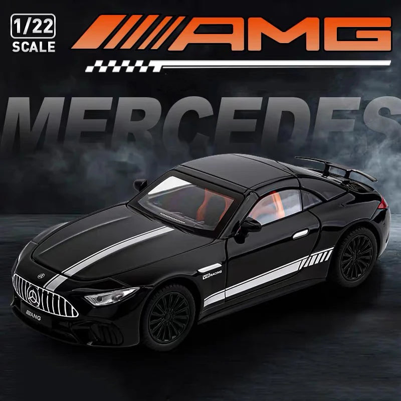 New 1:22 Benzs SL63 Supercar Alloy Die Cast Toy Car Model Sound and Light Children's Toy Collectibles Birthday gift