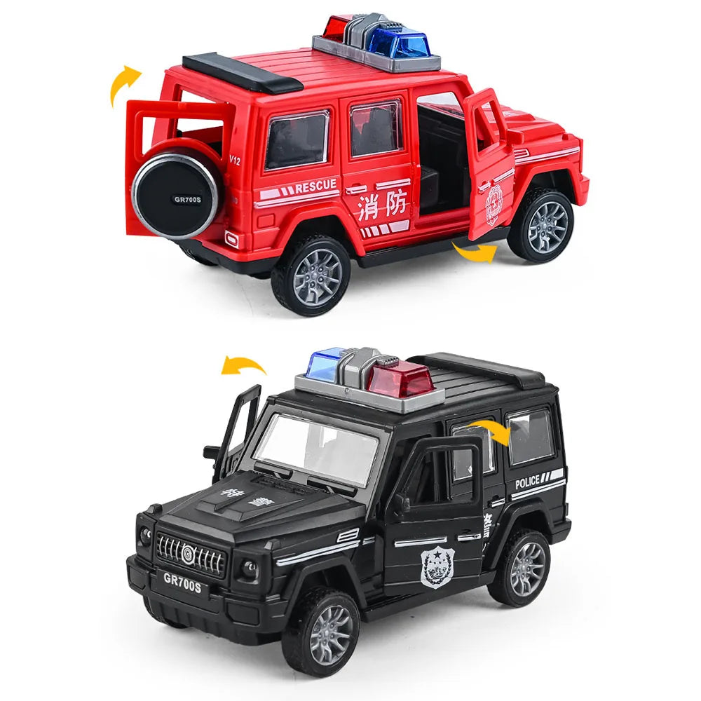 Inertial Car Toy Fire Truck Ambulance Car Model No Battery Required Openable Door Drop-resistant Smooth Surface Coasting