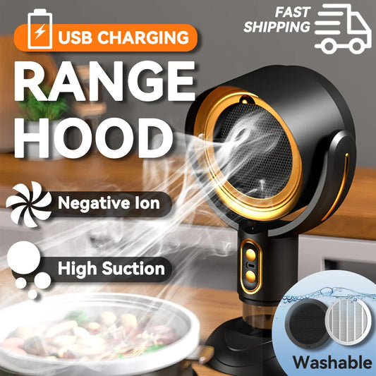 Mini Desktop Range Hood Mini Suction Extractor Hood USB Charging Angle-adjustable Camping Picnic Hot Pot Range Hood Kitchen Hood