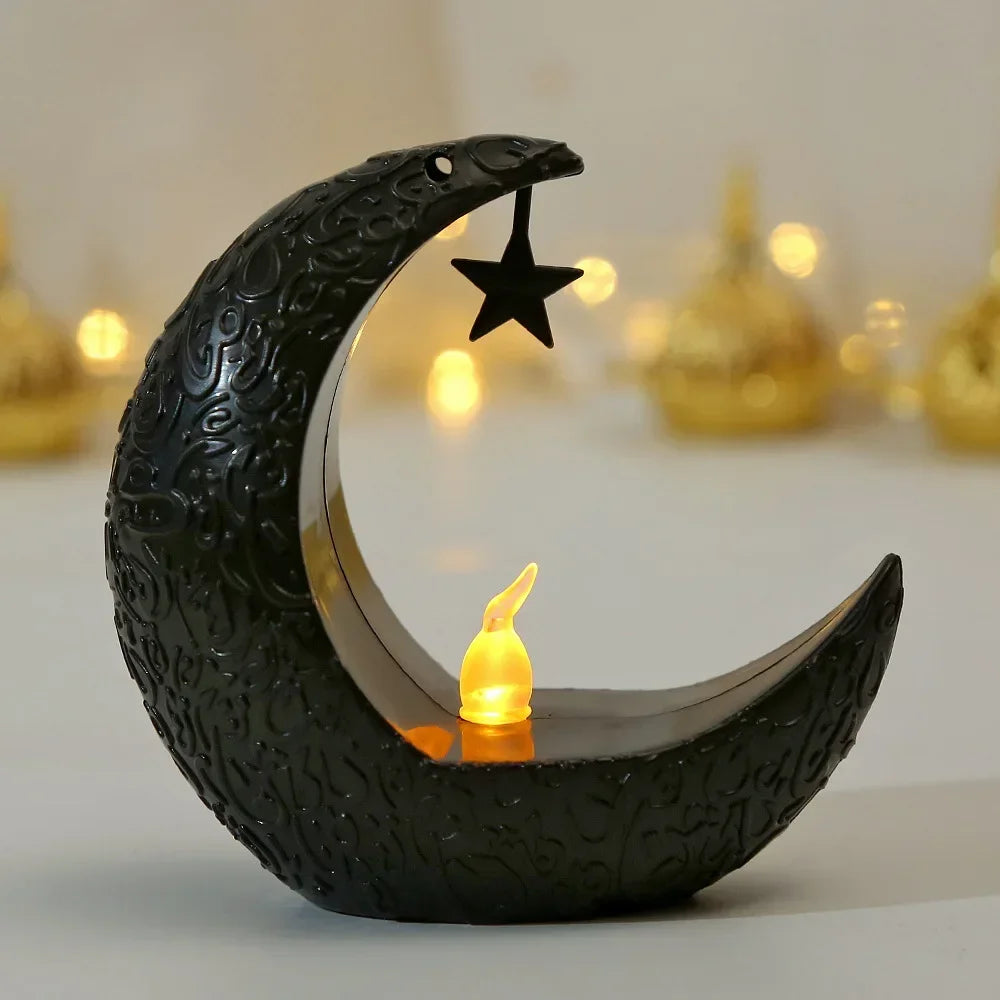 2025 Ramadan Decoration Star Moon LED Candlestick Lamp for Ramadan Kareem Islamic Muslim Home Decor Lamp Eid Mubarak Party Gifts