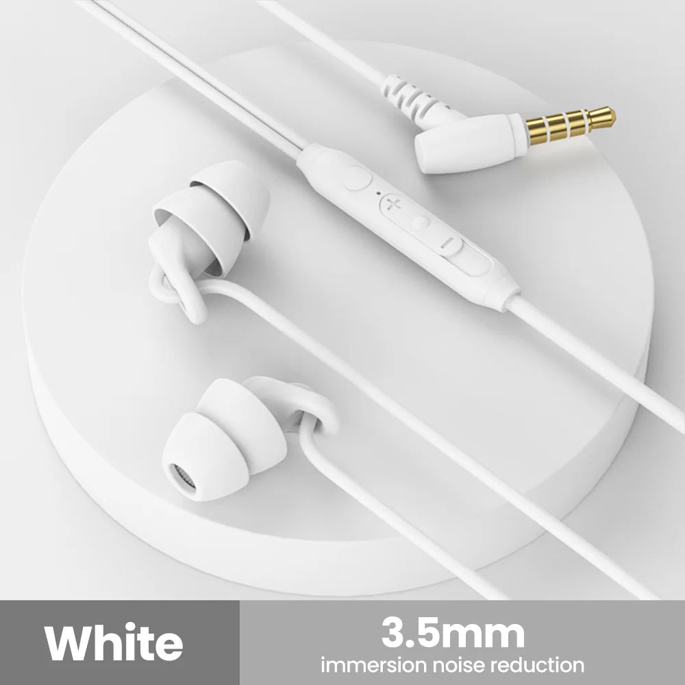 OLAF Silicone In-ear 3.5mm Jack Wired Earphones Handsfree Sleep Headphones With Cable Earbuds In-line Control Headset With Mic