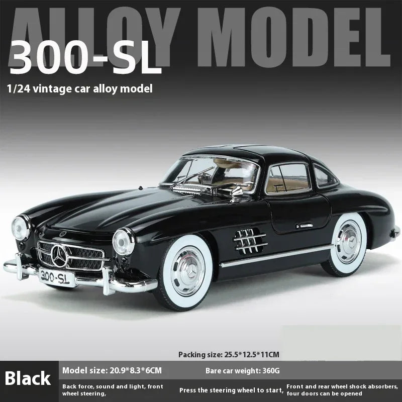 1:24 Mercedes-Benz 300SL 1936 Classic Car Alloy Diecast Car Model Sound Light Children's Toy Collectibles Hobbies Birthday Gifts