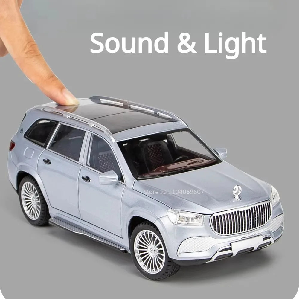 1:24 Maybach GLS600 Car Toy Model Doors Opened Sound Light Shock Absorption SUV Models Collection Decoration Gifts for Children