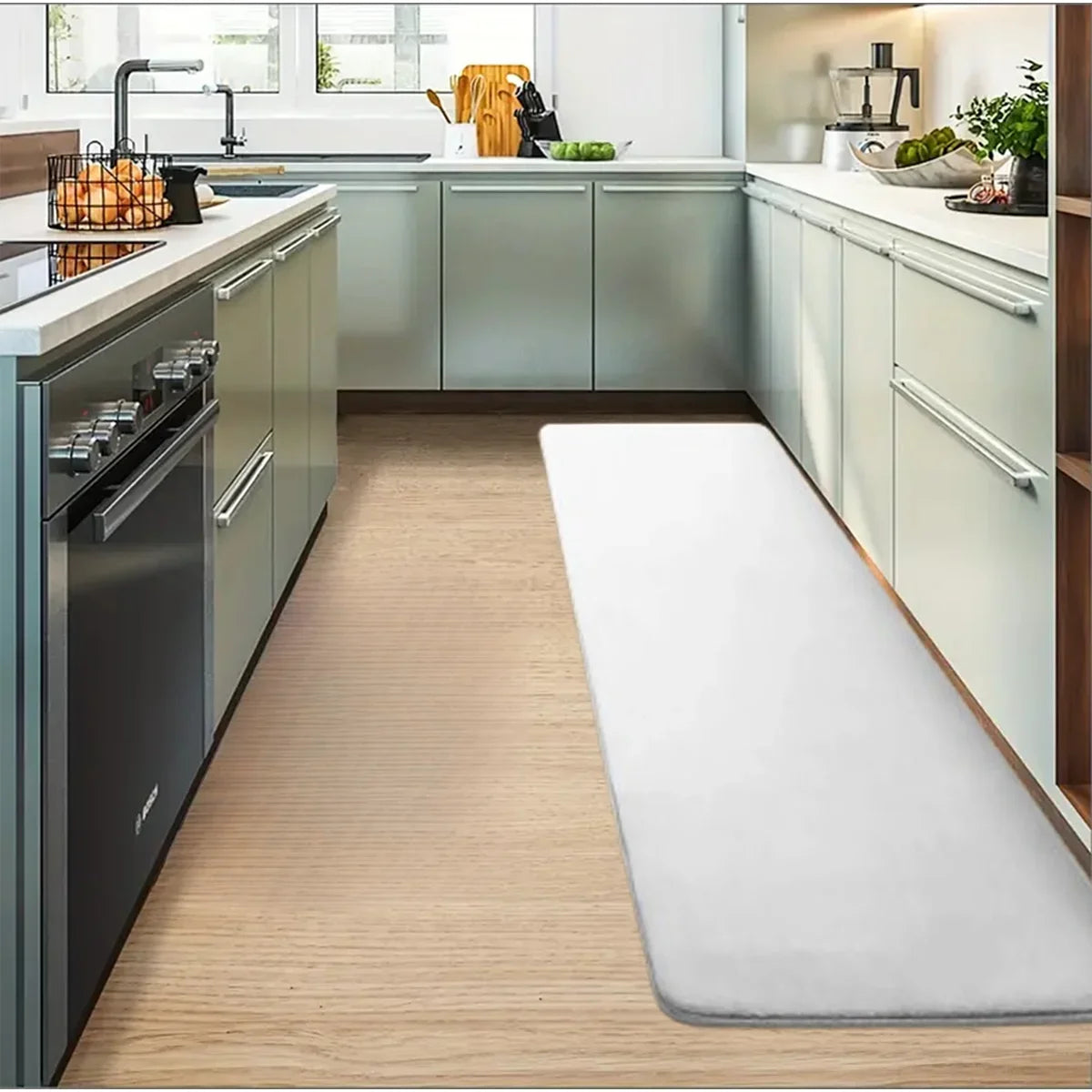 VIKAMA Kitchen Laundry Room Oil Absorbent Mats Floor Mats Bathroom Long Anti-fouling Carpet Entrance Floor Mats Home Decor