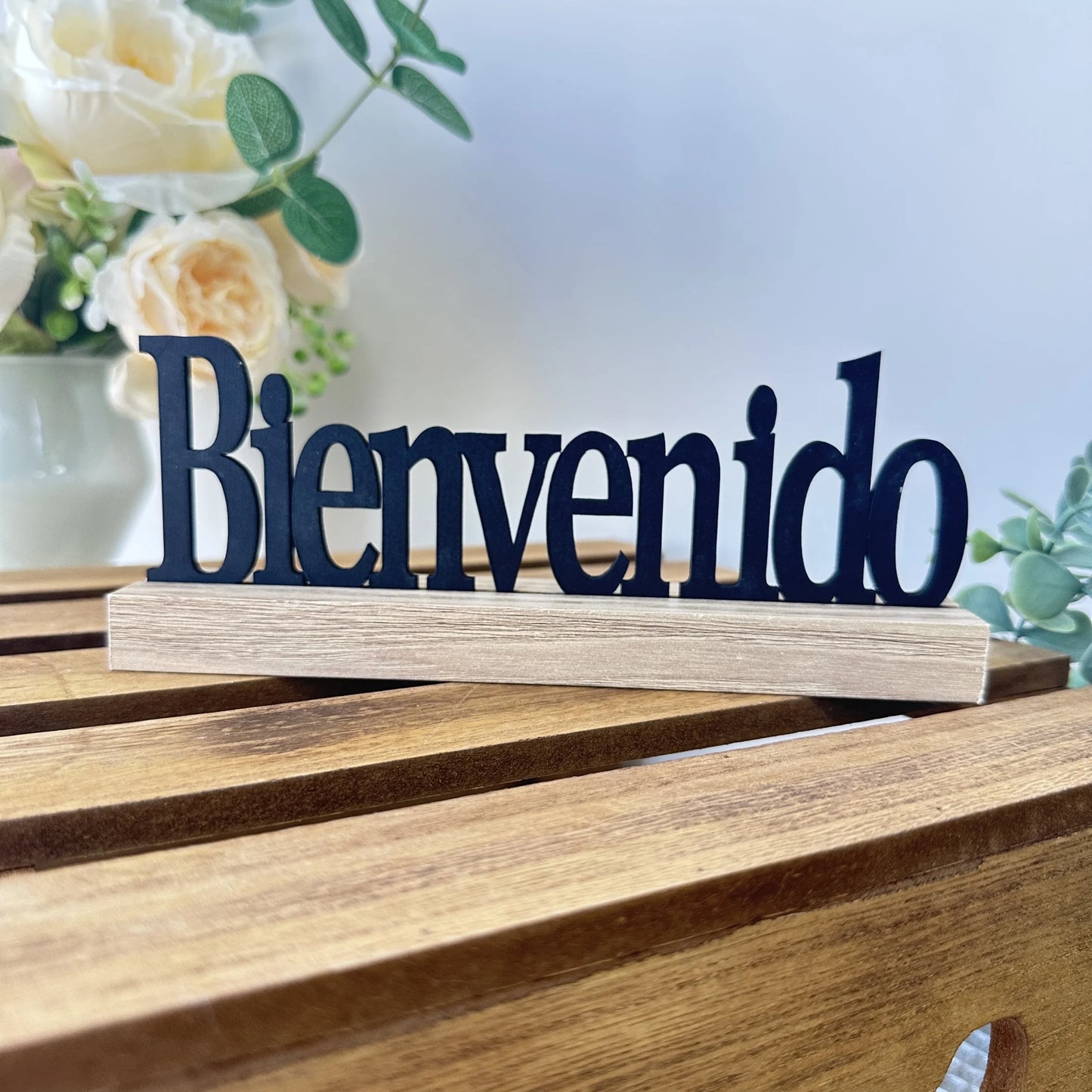 1pc Spanish Portuguese Inspirational Table Blessed Signs Wood Motivational Home Decorations Table Home Decor Centerpieces Faith