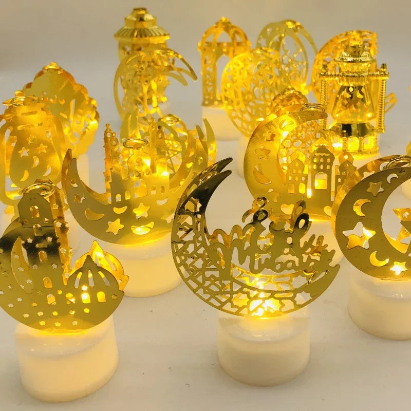 Eid Mubarak LED Candle Small Light Ramadan Kareem Decoration Home Islamic Muslim Festival Party Decoration Eid Al-Fitr Supplies