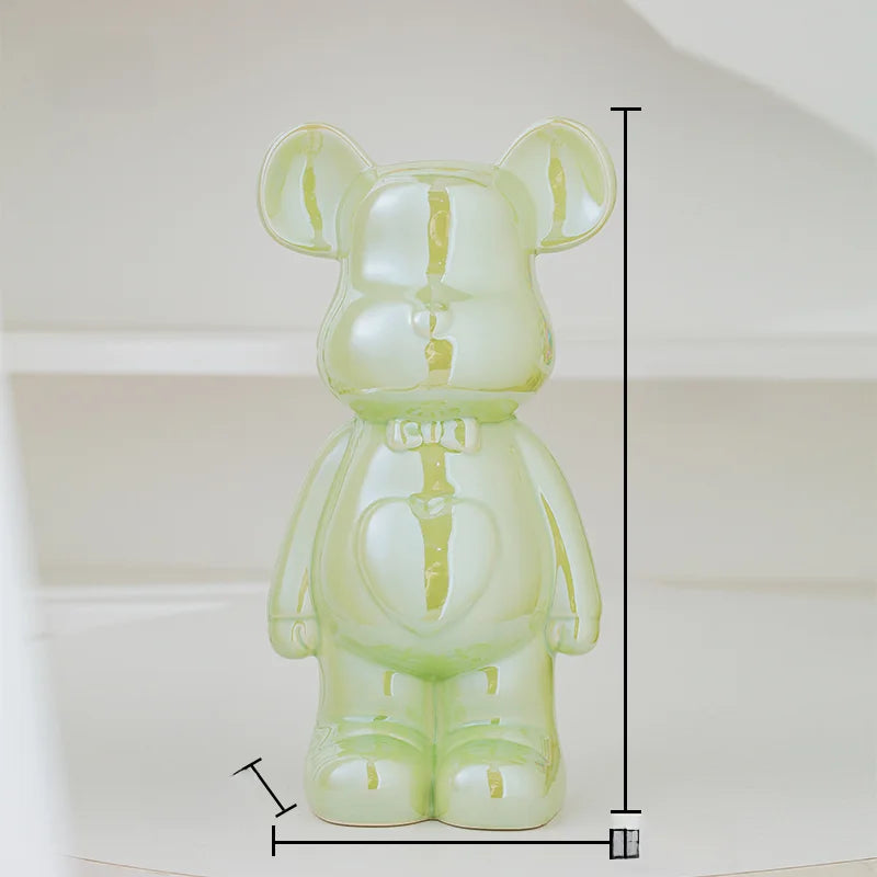 17/27/cm Aesthetic Bear brick Stautes Ceramics Teddy Bear action figure Sculptures Ornament room Home Decoration valentine gift