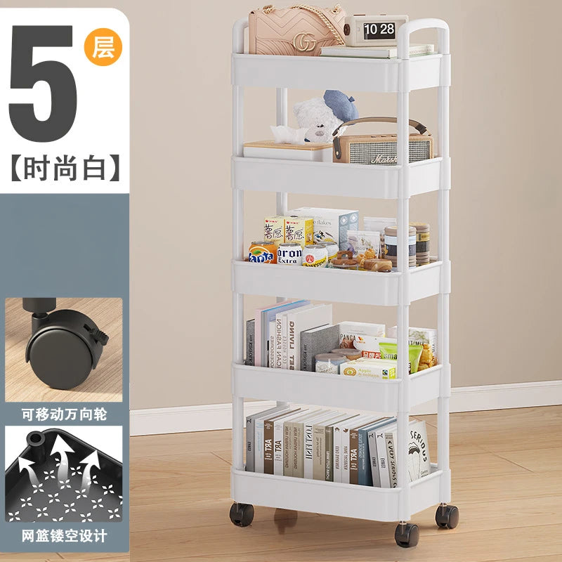 Multi-Layer Trolley Rack Kitchen Floor Bedroom Baby Snacks Mobile Bathroom Bathroom Storage Storage Rack