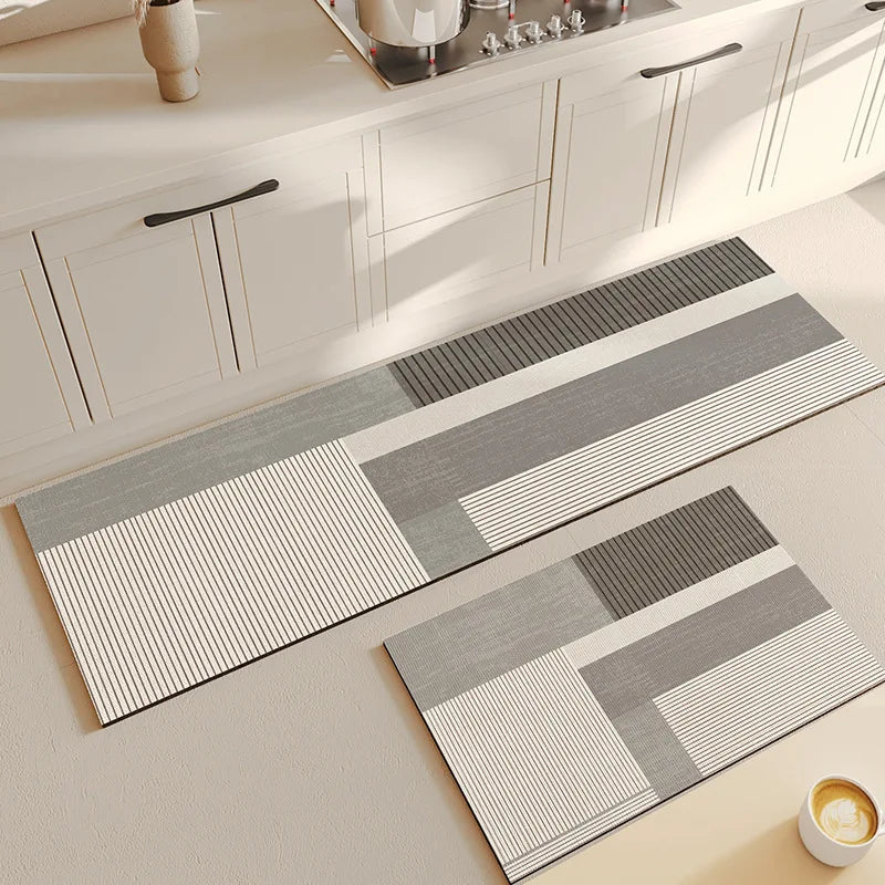 Super Absorbent Kitchen Carpets Long Diatomite Kitchen Rug Soft Washable Carpets Non-slip Bathroom Mat Entrance Doormat For Home