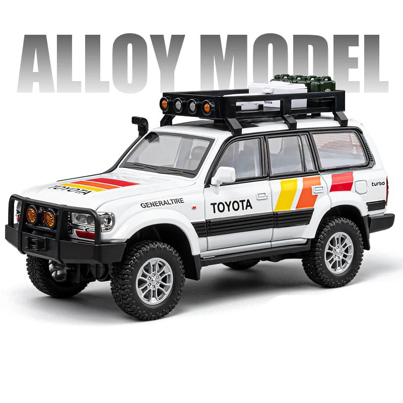 1/24 Toyota Land Cruiser LC80 Alloy Car Model Diecast Metal Off-road Vehicles Car Model Sound and Light Simulation Kids Toy Gift