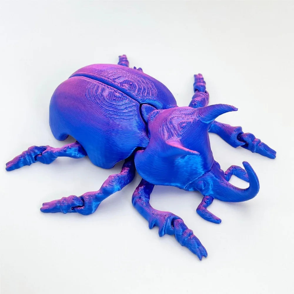 3D Printed Beetle Dung Beetle Integrated Joint Movable Model Toy Figurine Miniature Model Decorative Figurines