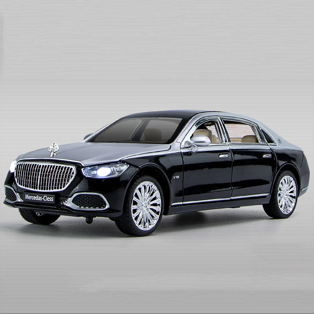 1:24 Maybach S680 GLE350 Car Toys Diecast Alloy Model Sound Light Pull Back Doors Opened Front Wheel Steering Vehices Kids Gift