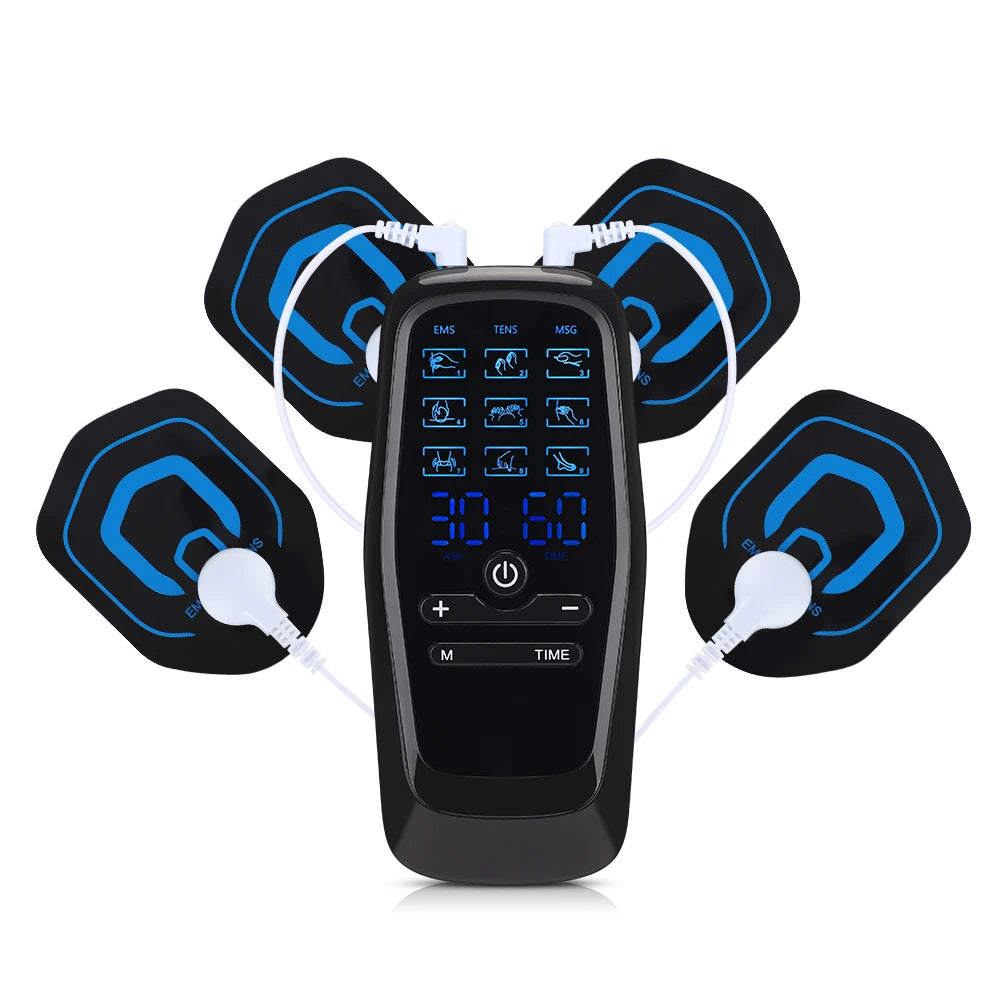 Electric Muscle Stimulator 9 Modes 30 Gears Dual Pulse Dual Output Physiotherapy Instrument Portable Digital Meridian Massager