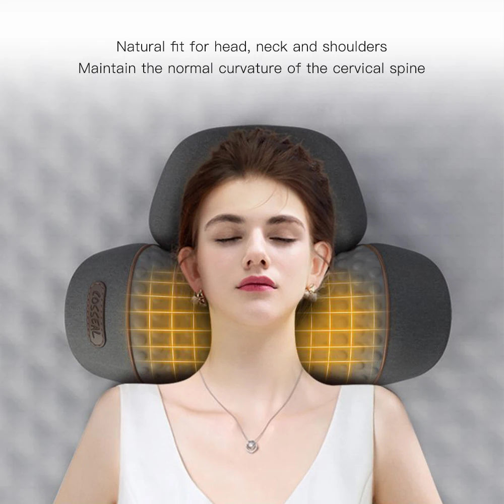 Electric Neck Massager Pillow Vibration Heating Massage Neck Traction Stretcher Support Cervical Spine Pain Relief Sleep Relax