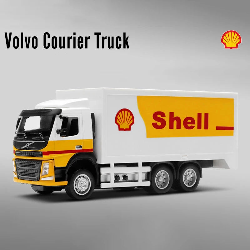 1:50 VOLVO Oil Tanker Truck Trailer Alloy Trailer Shell Car Model Children's Sound and Light Alloy Car Model Truck Boy Toy