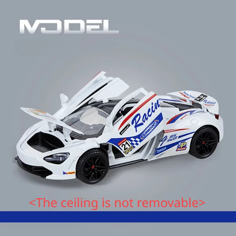 1:24 McLaren 720S Alloy Racing Car Model Diecast Metal Sports Car Model Simulation Sound and Light Collection Childrens Toy Gift