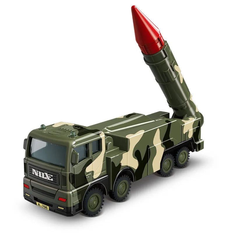 Military Series Air Defense Missile System Inertia Missile Car Rocket Launcher Model Children Baby Boy Toy Birthday Gift