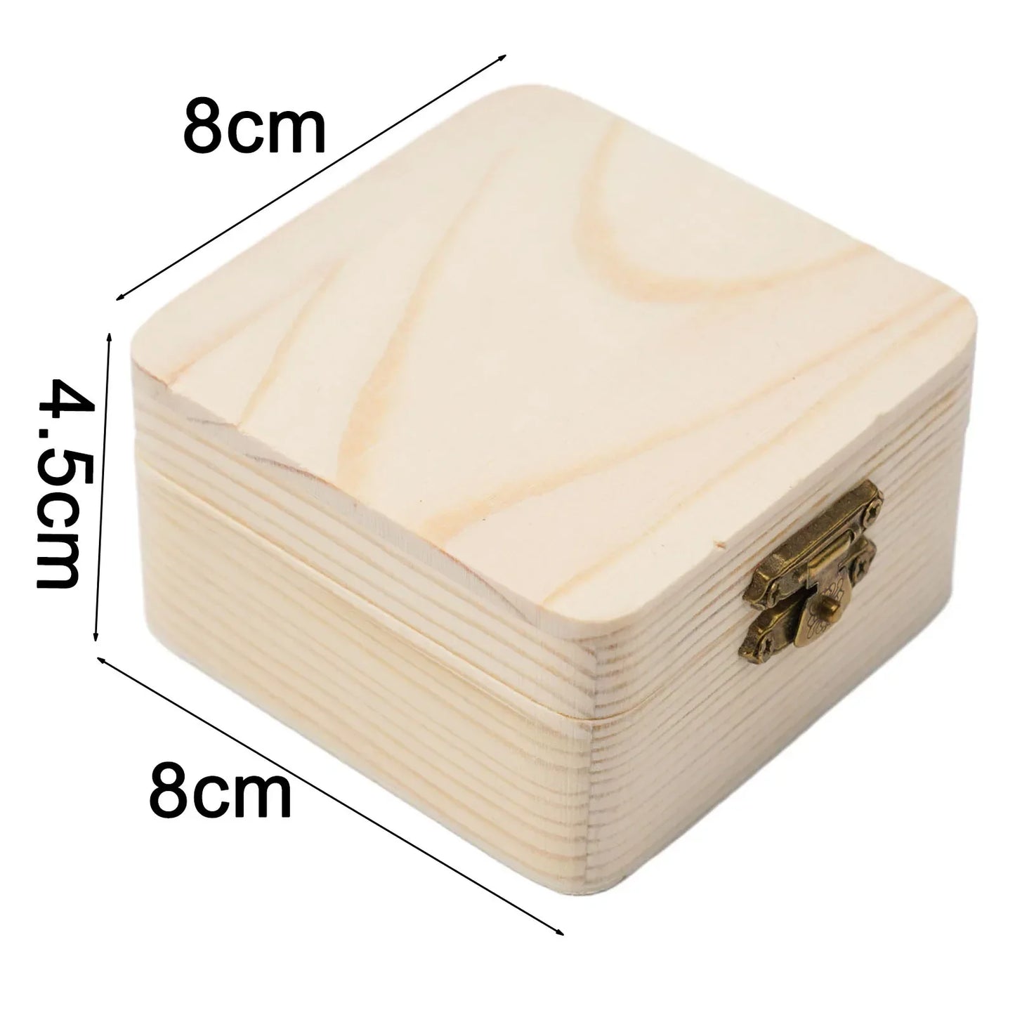 Plain Natural Wooden Packing Box With Lid Desktop Wood Clamshell Jewelry Storage Box Multifunction Hinged Boxes Home Decoration