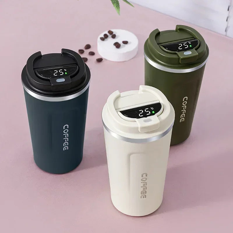 In-Car Insulated Cup 380/510ml Thermos Smart Coffee Mug Portable Thermal Tumbler Temperature Display Vacuum Flasks Water Bottle