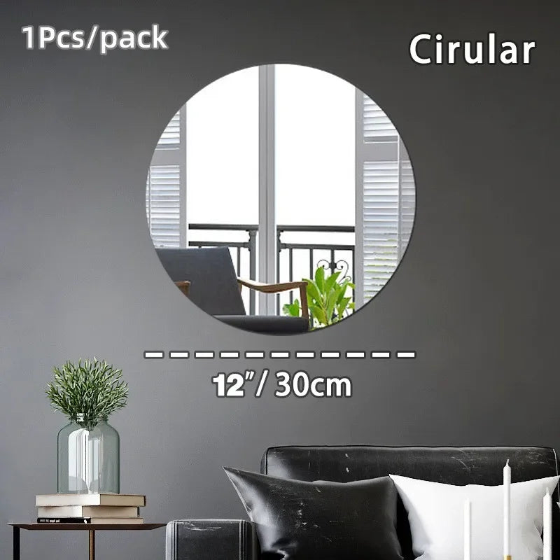 HD Anti Fog Wall Mirror Sticker DIY Full Length Mirror Tiles Self Adhesive Shatterproof Non Glass Safety Mirror Sheets 2MM Thick