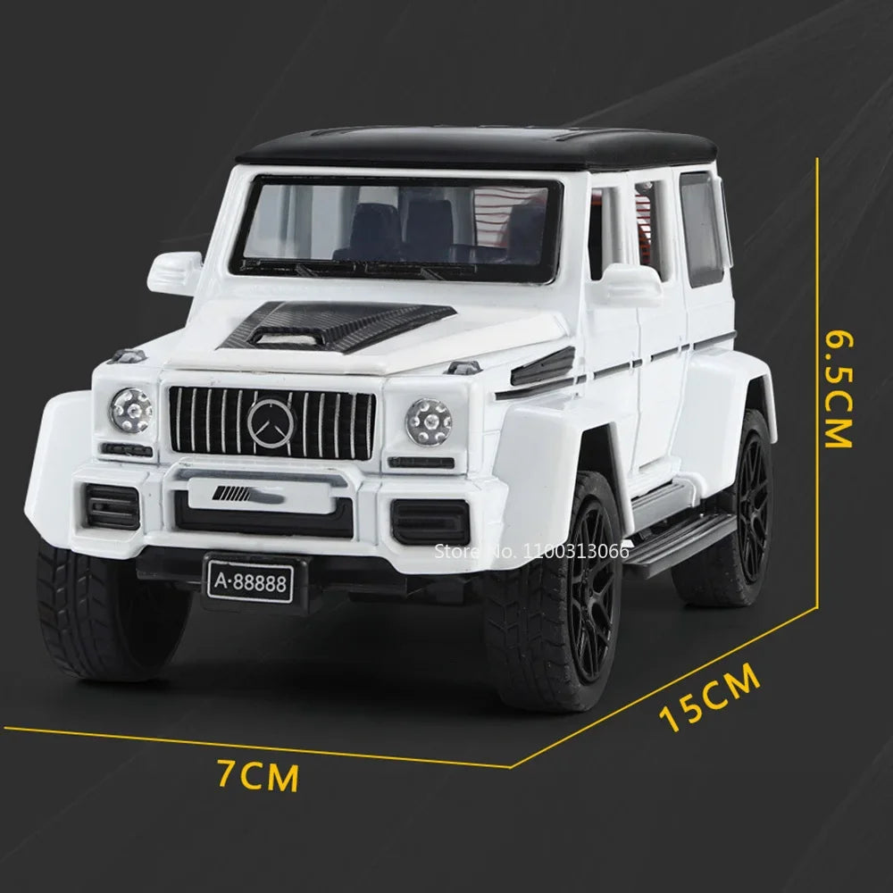 1:32 Benz AMG G63 Miniature Model Toy Car Alloy Diecast Door Opened Sound Light Shock Absorption Off-road Vehicle for Boys Gifts