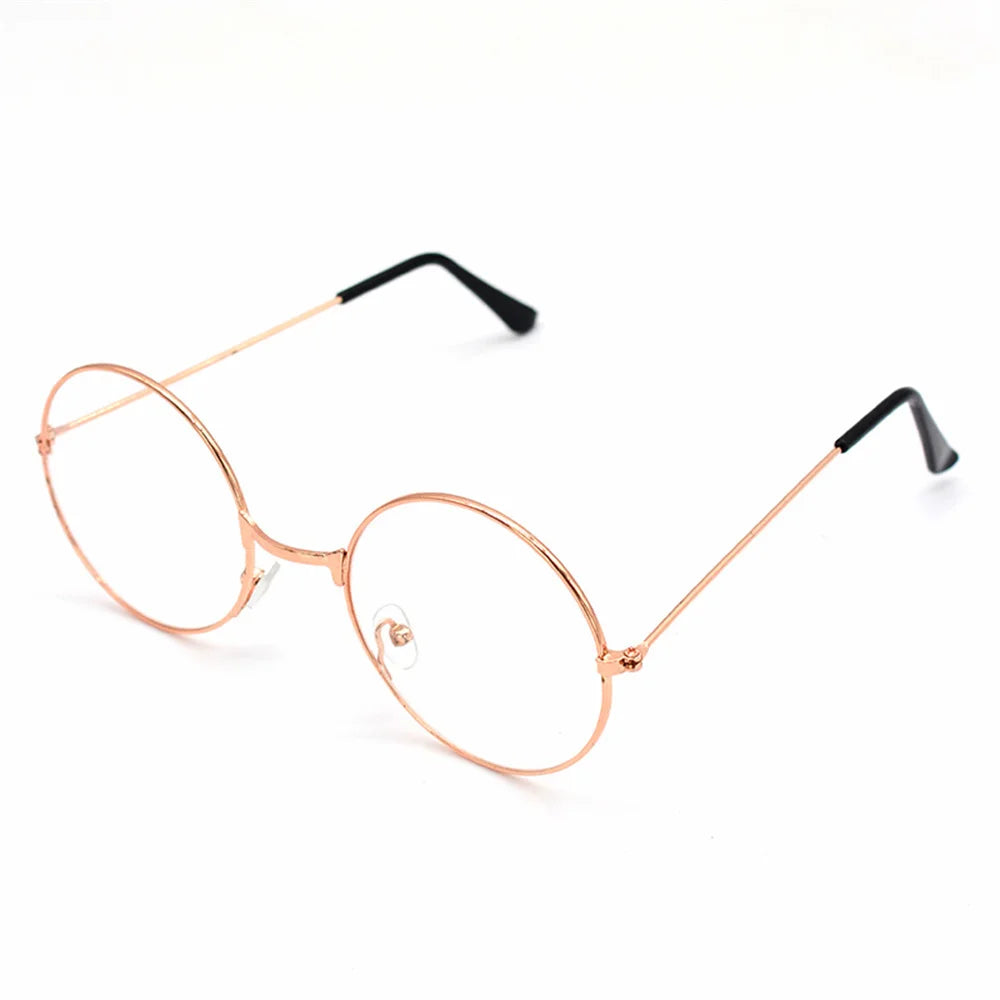 Vintage Round Black Metal Sunglasses Women Men Trendy Street Party Disco Hip Hop Eyewear Anime Cosplay Glasses Performance Prop