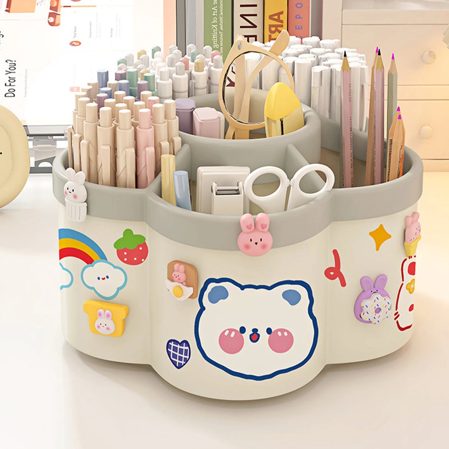 360 ° Rotating Pen Holder Multifunctional Office Desk Organizer Suitable For Makeup Pens And Student Stationery Children Gifts