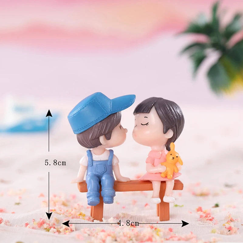 Mini Cute Figurines Couple lover Miniature Wedding Gift Miniature Landscape Ornaments Fairy Garden Bonsai DollHouse Decorations